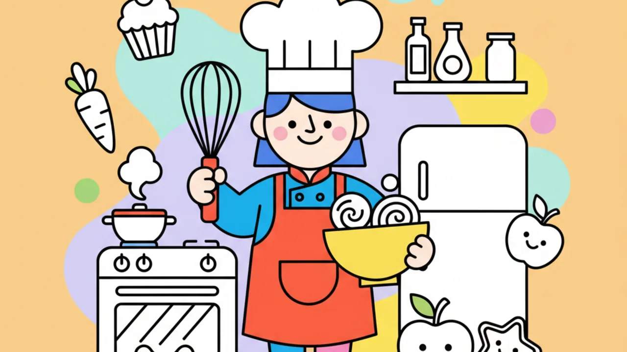 Bobbie en la Cocina para Colorear: Dibujos Gratis para Imprimir