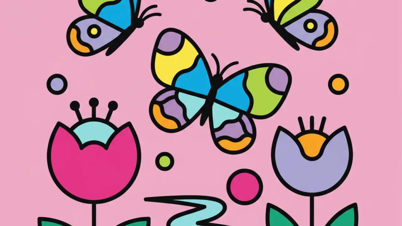 Dibujos de Mariposas en el Jardín para Colorear e Imprimir
