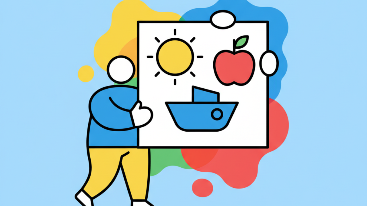Combinación de colores primarios en dibujos para actividades escolares