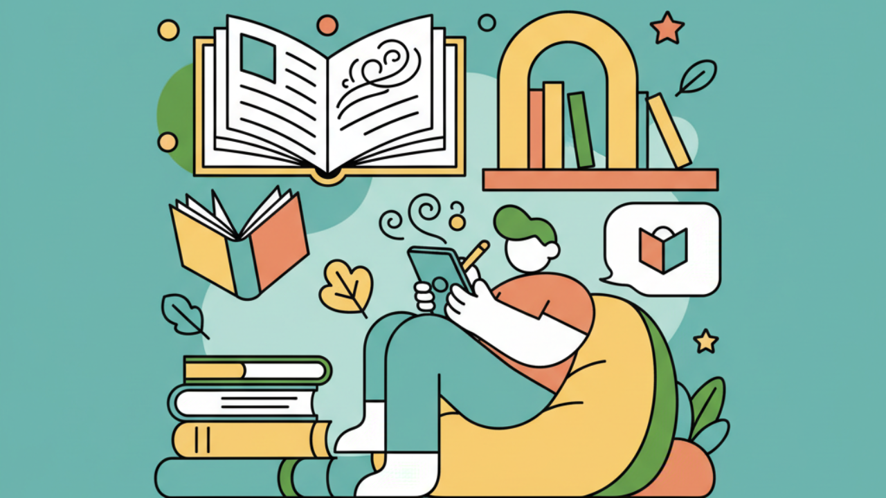 Libro de Colorear Digital: Temas de Lectura y Bibliotecas