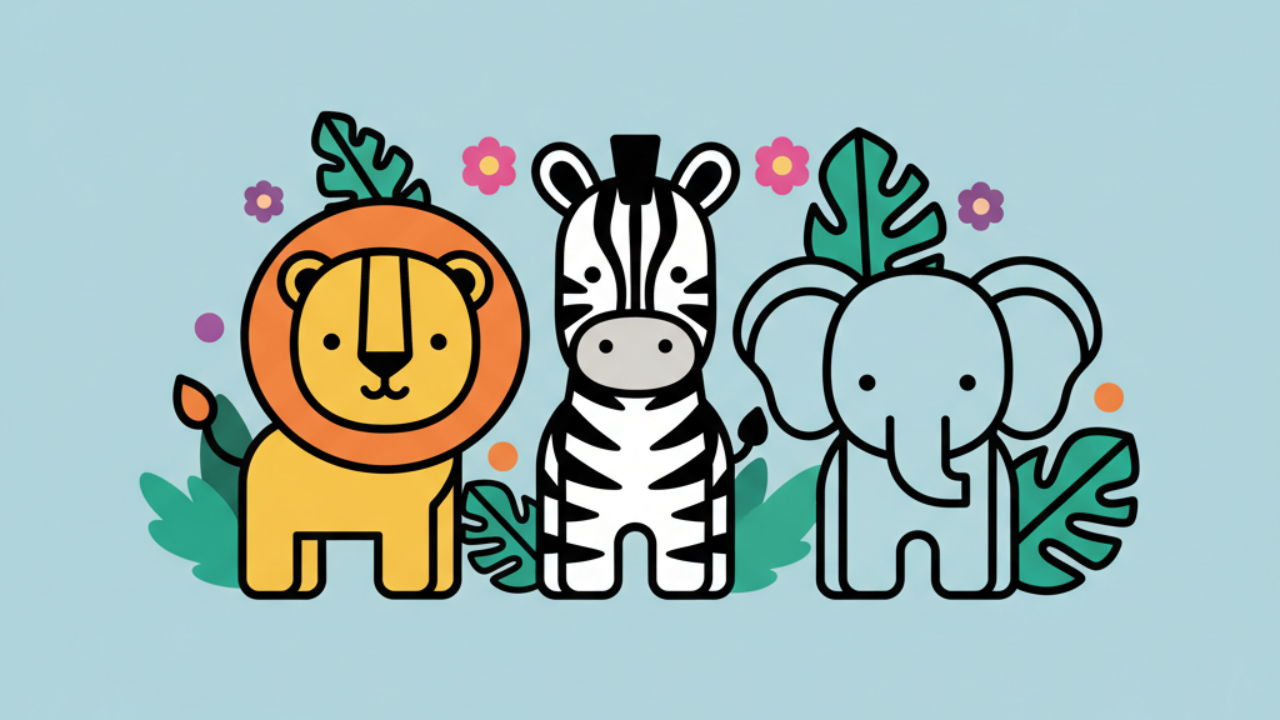 Los mejores dibujos para colorear de animales de la selva tiernos
