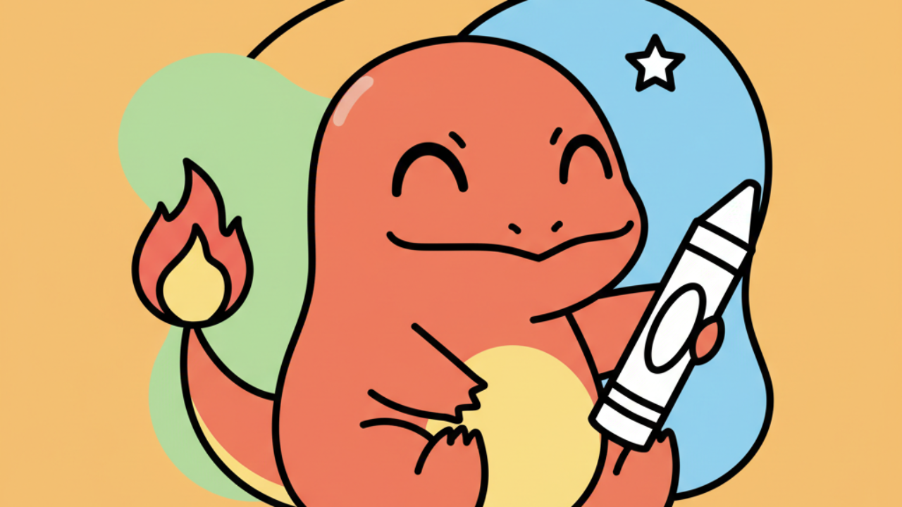 Dibujos de Charmander Tierno para Colorear e Imprimir