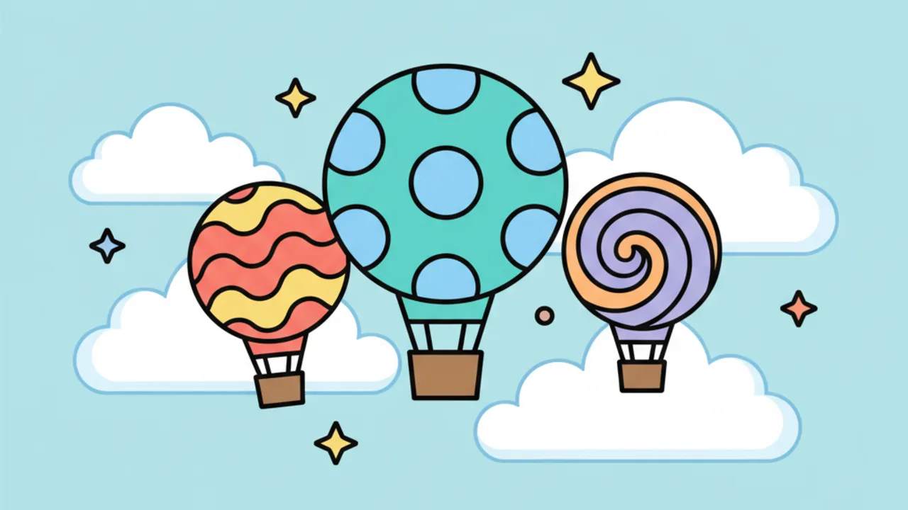 Dibujos de Globos Aerostáticos y Nubes Lindas para Colorear