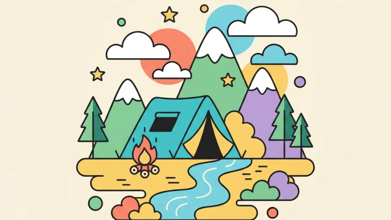 Colorear Online: Paisajes de Campamento Lindos y Divertidos