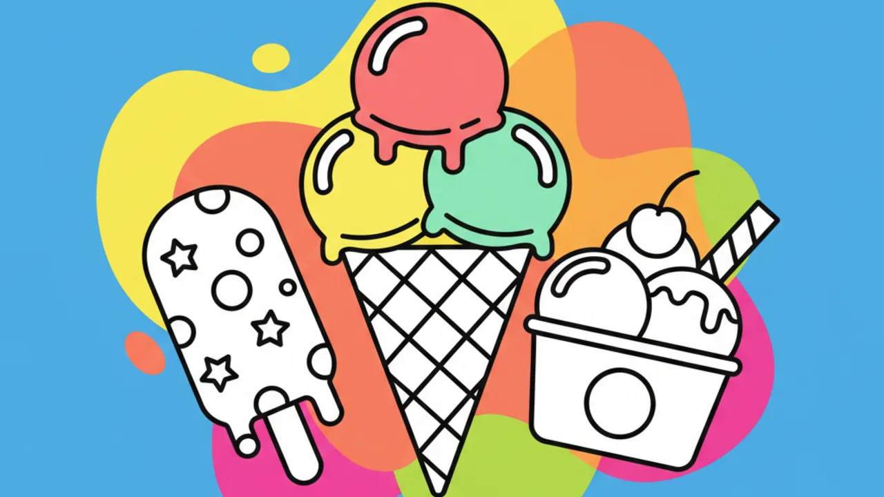 Dibujos de Helados para Colorear: Refrescante Diversión