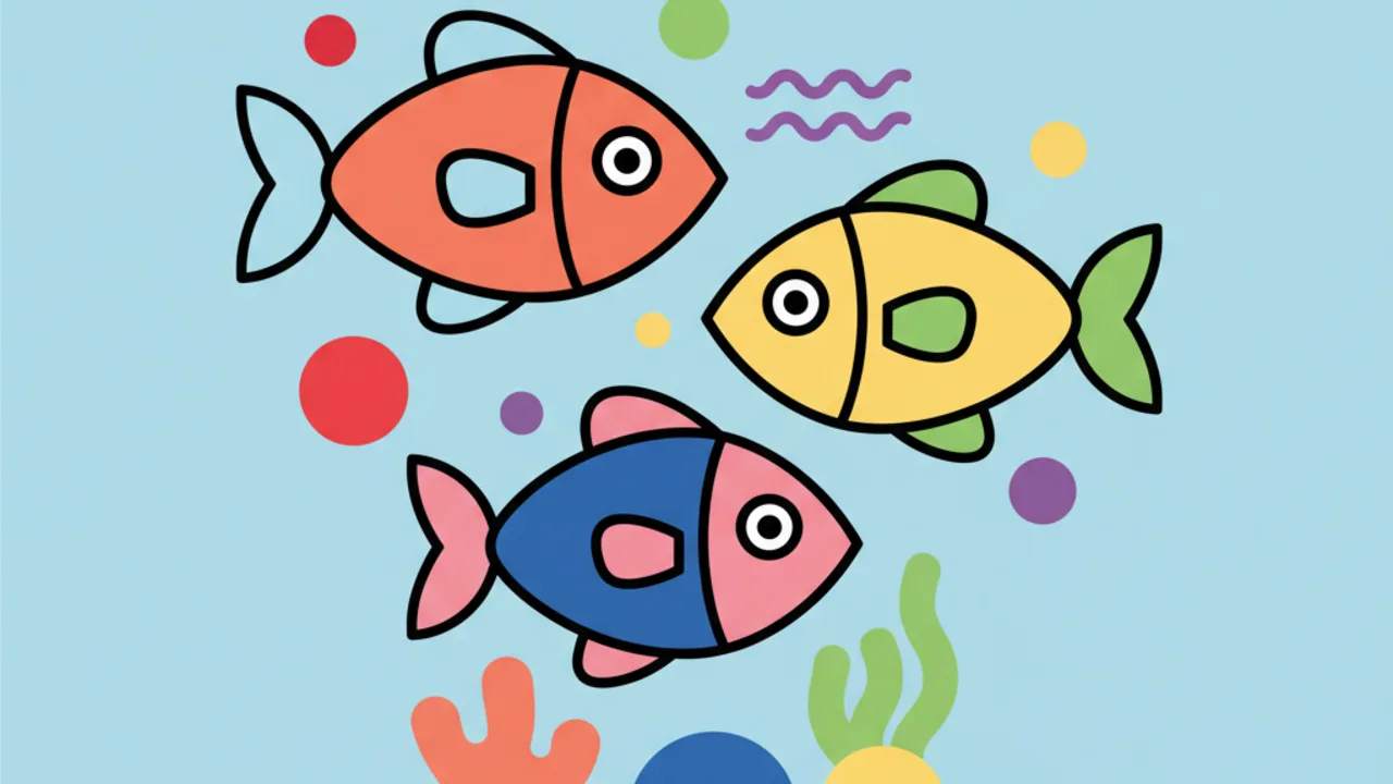 Dibujos Educativos de Peces Lindos para Colorear e Imprimir