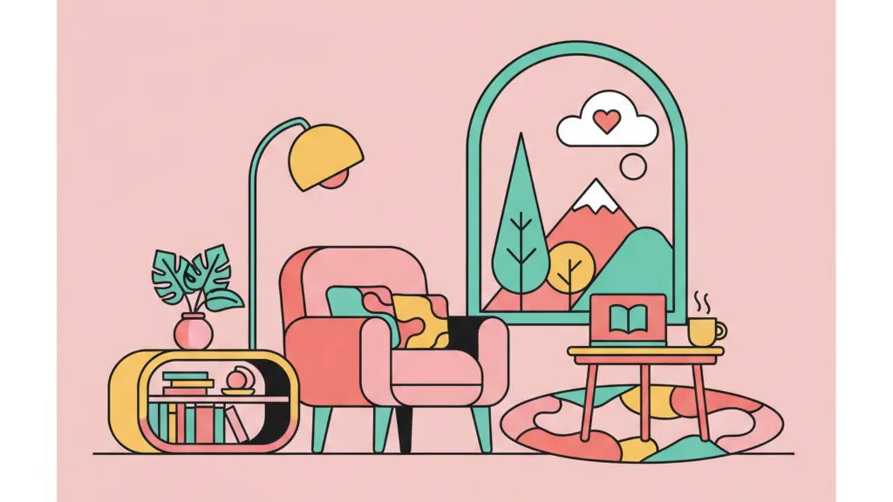 Dibujos de Rincones de Lectura y Estudio para Colorear