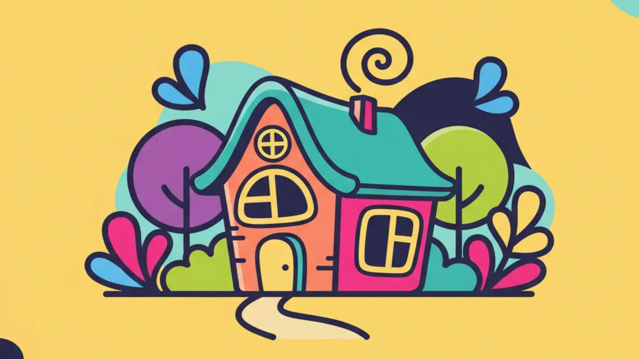 Casita de Campo Encantada: Dibujos Educativos para Colorear