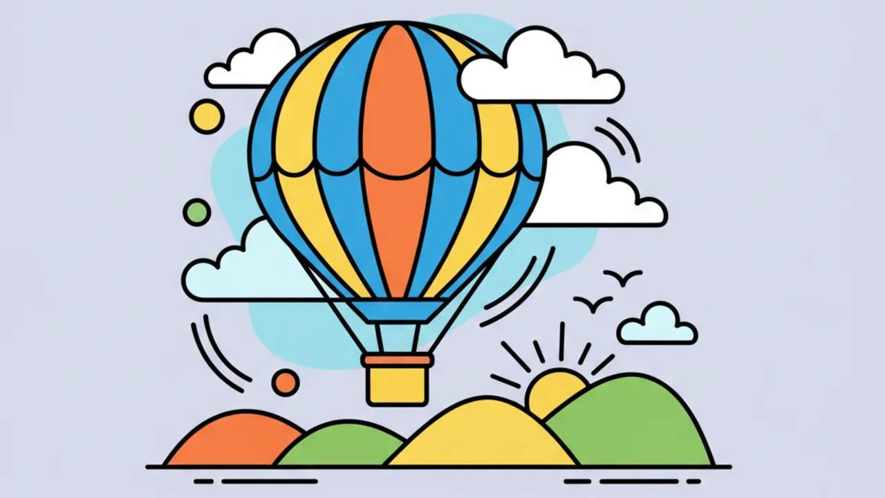Colorear Online: Dibujos de Globos Aeroestáticos y Paisajes