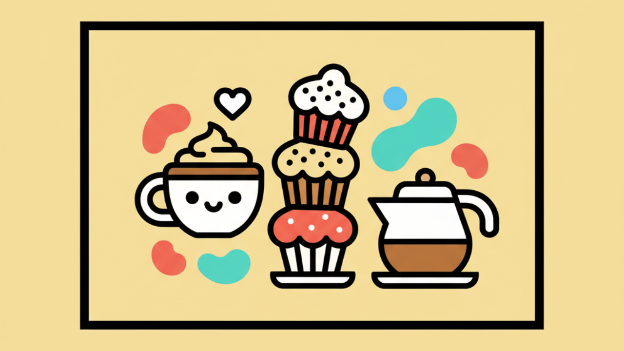 Dibujos Educativos de Dulces y Cafés para Colorear