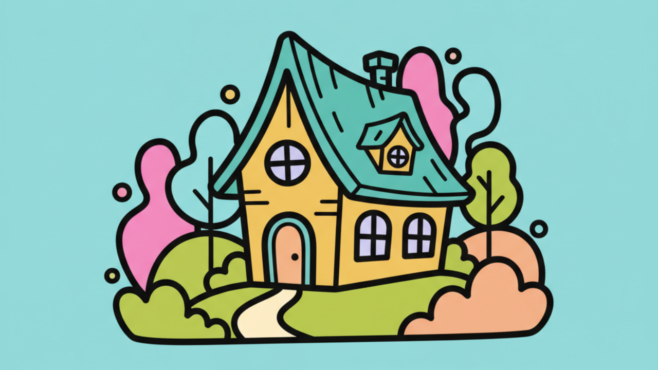 Casita de campo rústica para colorear y relajarse