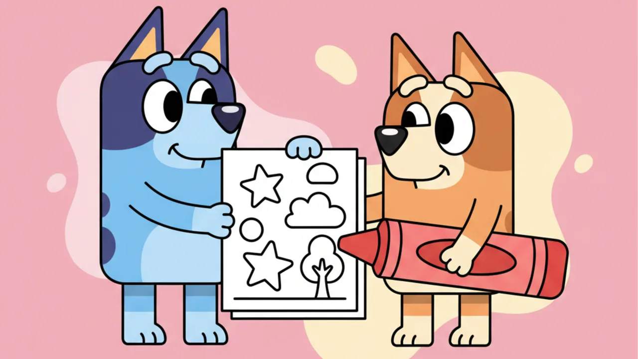 Bandit y Chilli para Colorear: Actividades Infantiles Educativas