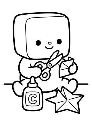 Bebé Caja Haciendo Manualidades para colorir Desenho de Bebé Caja Haciendo Manualidades para colorir e imprimir grátis