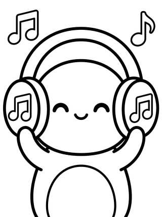 DJ Rantantán con Auriculares para colorir Desenho de DJ Rantantán con Auriculares para colorir e imprimir grátis