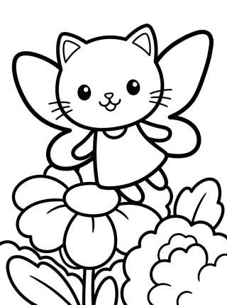 Hada Gatita en el Jardín Mágico para colorir Desenho de Hada Gatita en el Jardín Mágico para colorir e imprimir grátis