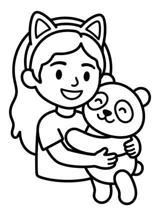 Gabby y Pandy Patas Sonriendo para colorir Desenho de Gabby y Pandy Patas Sonriendo para colorir e imprimir grátis
