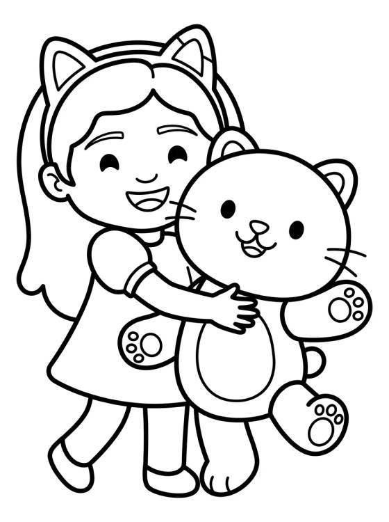 Gabby y Pandy Patas Sonriendo para colorir Desenho de Gabby y Pandy Patas Sonriendo para colorir e imprimir grátis