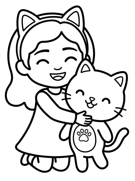 Gabby y Pandy Patas Sonriendo para colorir Desenho de Gabby y Pandy Patas Sonriendo para colorir e imprimir grátis