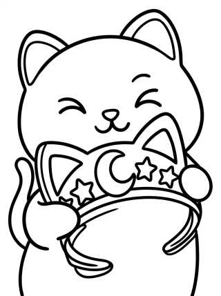 Gato-Rata Sujetando la Diadema Mágica para colorir Desenho de Gato-Rata Sujetando la Diadema Mágica para colorir e imprimir grátis