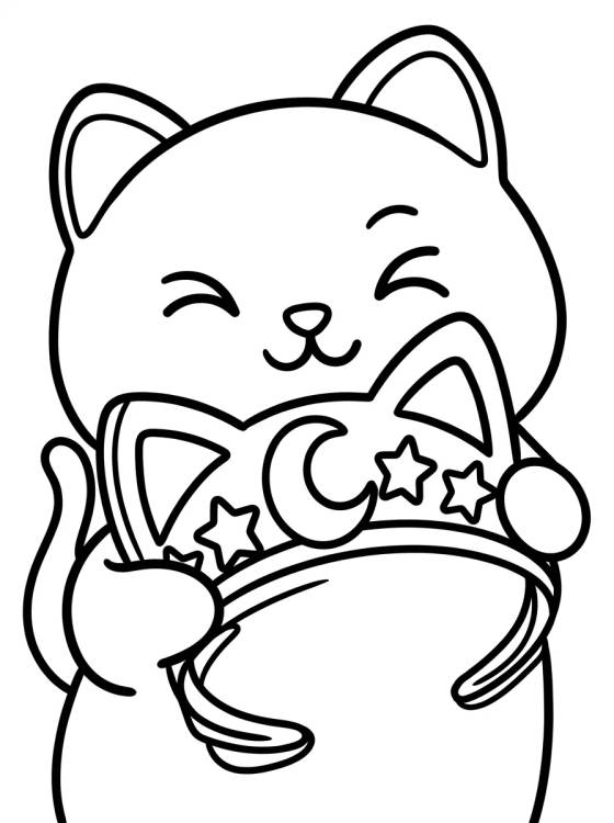 Gato-Rata Sujetando la Diadema Mágica para colorir Desenho de Gato-Rata Sujetando la Diadema Mágica para colorir e imprimir grátis