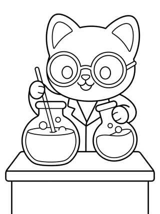 Gato Ratón Haciendo Experimentos para colorir Desenho de Gato Ratón Haciendo Experimentos para colorir e imprimir grátis