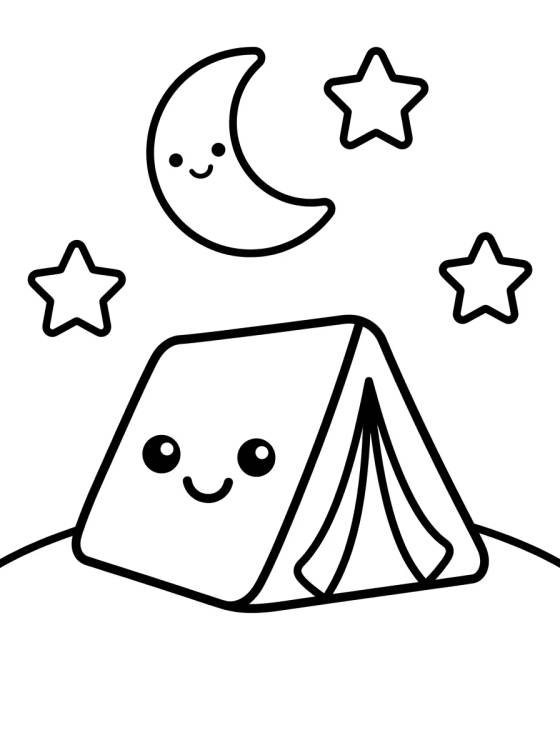 Tienda bajo las Estrellas para colorir Desenho de Tienda bajo las Estrellas para colorir e imprimir grátis