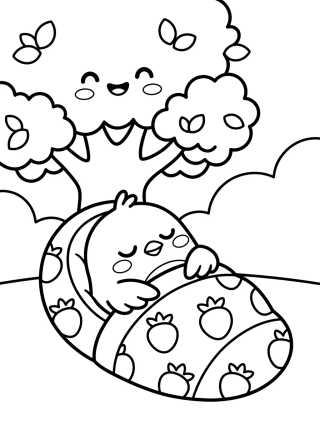 Pajarito en Saco de Dormir para colorir Desenho de Pajarito en Saco de Dormir para colorir e imprimir grátis
