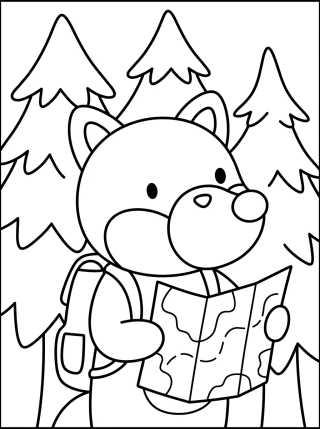 Zorrito Aventurero con Mochila para colorir Desenho de Zorrito Aventurero con Mochila para colorir e imprimir grátis