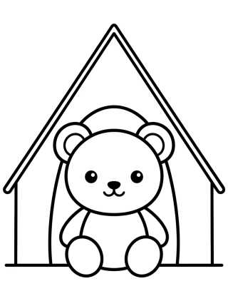 Osito Lindo en la Tienda de Campaña para colorir Desenho de Osito Lindo en la Tienda de Campaña para colorir e imprimir grátis