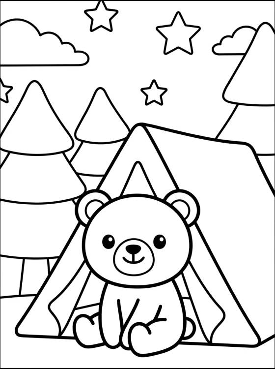 Osito Kawaii en la Tienda para colorir Desenho de Osito Kawaii en la Tienda para colorir e imprimir grátis