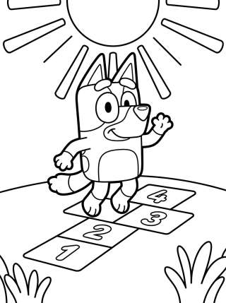 Coleção de desenhos para colorir: Amigos de Bluey para Colorear