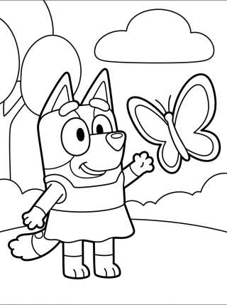 Coleção de desenhos para colorir: Amigos de Bluey