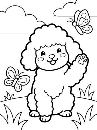 Coco la Caniche Rosa para colorir Desenho de Coco la Caniche Rosa para colorir e imprimir grátis