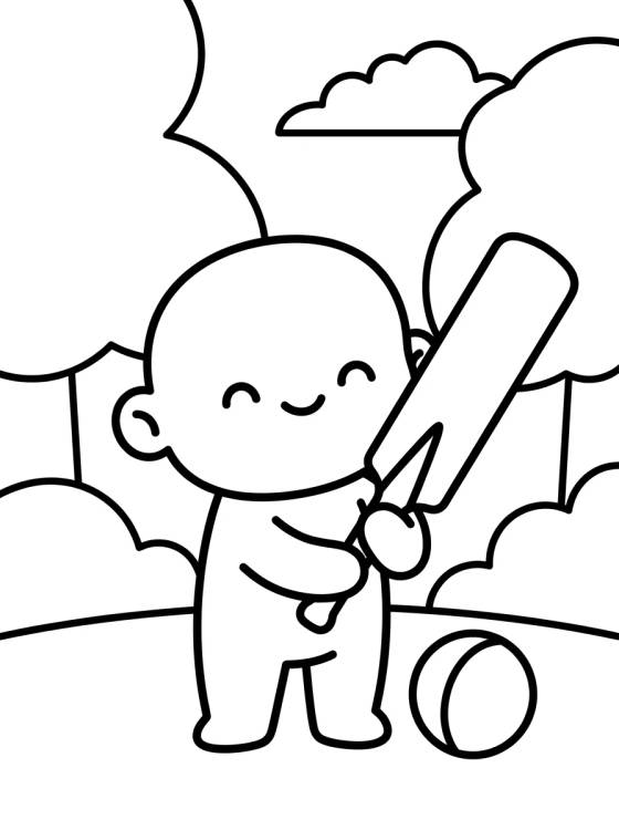 Rusty y la Bola de Cricket para colorir Desenho de Rusty y la Bola de Cricket para colorir e imprimir grátis