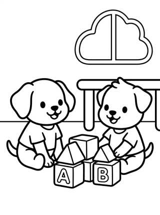 Rusty e Indy en la Escuela para colorir Desenho de Rusty e Indy en la Escuela para colorir e imprimir grátis