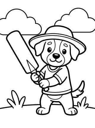 Rusty jugando Críquet para colorir Desenho de Rusty jugando Críquet para colorir e imprimir grátis