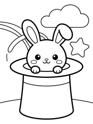 Conejito Saliendo del Sombrero para colorir Desenho de Conejito Saliendo del Sombrero para colorir e imprimir grátis
