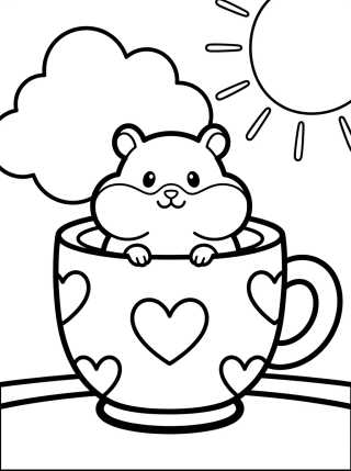Hámster Dentro de la Taza para colorir Desenho de Hámster Dentro de la Taza para colorir e imprimir grátis