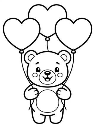 Osito Tierno con Globos para colorir Desenho de Osito Tierno con Globos para colorir e imprimir grátis