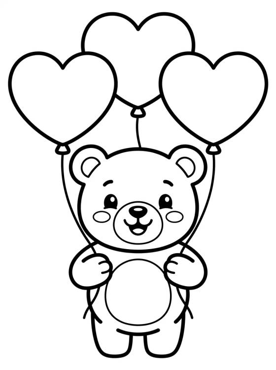 Osito Tierno con Globos para colorir Desenho de Osito Tierno con Globos para colorir e imprimir grátis