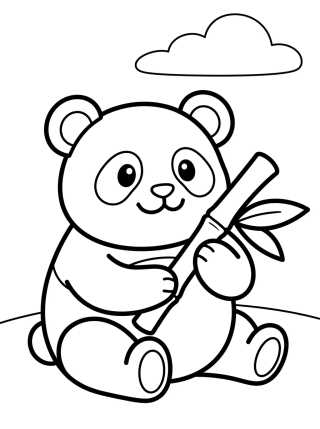 Oso Panda Comiendo Bambú para colorir Desenho de Oso Panda Comiendo Bambú para colorir e imprimir grátis