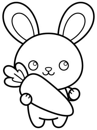 Conejito Tierno Sujetando una Zanahoria para colorir Desenho de Conejito Tierno Sujetando una Zanahoria para colorir e imprimir grátis