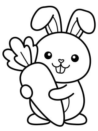 Conejito Sujetando una Zanahoria para colorir Desenho de Conejito Sujetando una Zanahoria para colorir e imprimir grátis
