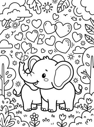 Elefantito Lanzando Burbujas de Jabón para colorir Desenho de Elefantito Lanzando Burbujas de Jabón para colorir e imprimir grátis