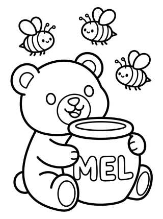 Osito Comiendo Miel para colorir Desenho de Osito Comiendo Miel para colorir e imprimir grátis