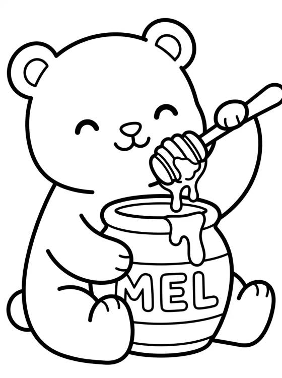 Osito Comiendo Miel para colorir Desenho de Osito Comiendo Miel para colorir e imprimir grátis