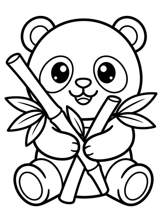 Osito Panda Comiendo Bambú para colorir Desenho de Osito Panda Comiendo Bambú para colorir e imprimir grátis