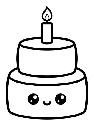 Coleção de desenhos para colorir: Fiesta de Cumpleaños Kawaii
