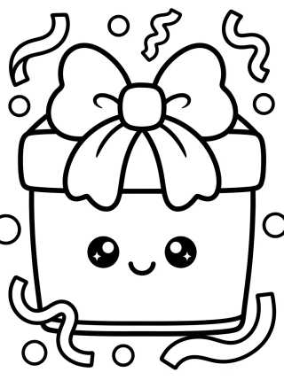 Caja de Regalo Sorpresa Kawaii para colorir Desenho de Caja de Regalo Sorpresa Kawaii para colorir e imprimir grátis