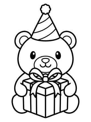 Osito de Peluche con Regalo para colorir Desenho de Osito de Peluche con Regalo para colorir e imprimir grátis